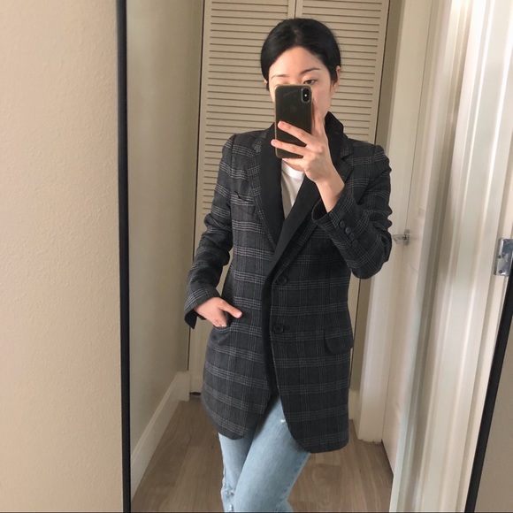 Smythe Double Collar Blazer Charcoal 